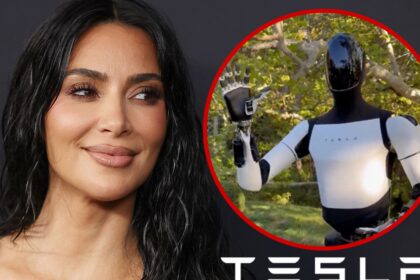 d7fcaa11eaa34b42916c9c8d4869b4b7 xl Kim Kardashian Introduces Her New Tesla Optimus Robot who she calls...a friend.